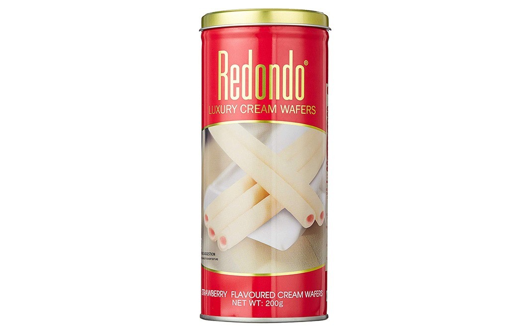 Redondo Strawberry Flavoured Cream Wafers    Container  200 grams